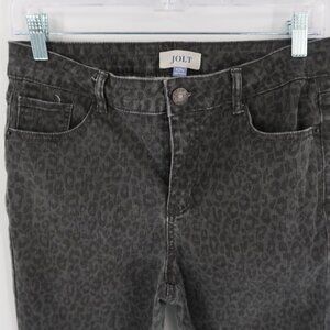 Jolt Leopard Print Gray Skinny Jeans 9/29W